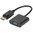 Short DisplayPort to VGA (Female) Adapter Cable (24cm) - Black